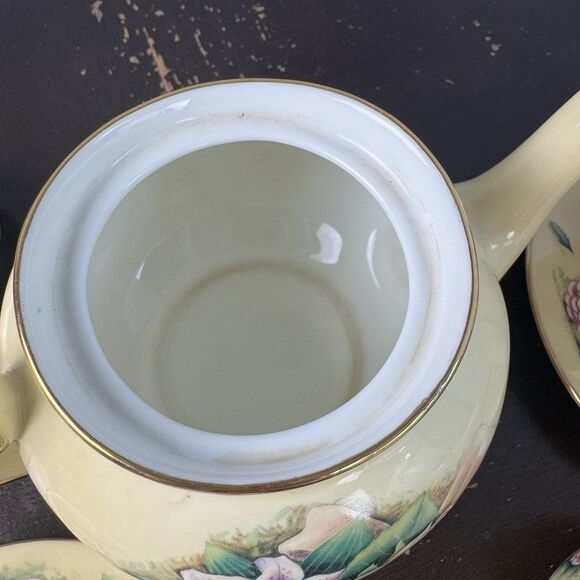 Hour Of Power Genuine Bone China Tea Set Service Pot Creamer Sugar Bowl Cups - Picture 6 of 12